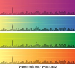 Southampton Multiple Color Gradient Skyline Banner