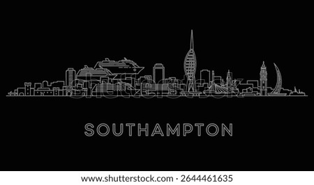 Southampton Skyline Minimal with UK, and Black.