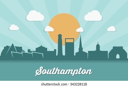 Southampton skyline - vector illustration