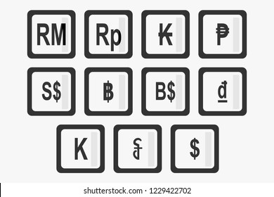 southeast asia currency symbol icon vector illustration