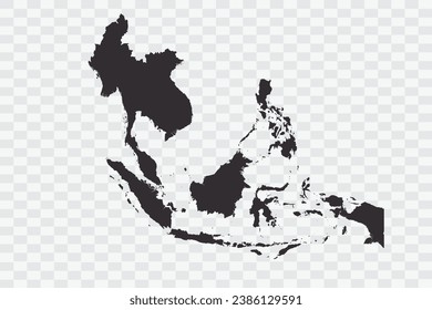 Southeast Asia Map iron Color on White Background quality files Png