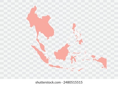 Southeast Asia Map salmon Color Background quality files png