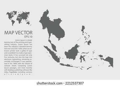 Southeast Asia map vector, Abstract design vector illustration Eps 10. High Detailed on white background.