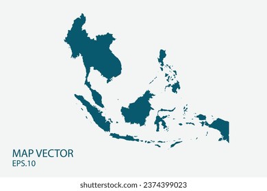 Southeast asia map vector, Abstract design vector illustration Eps 10. High Detailed on white background.