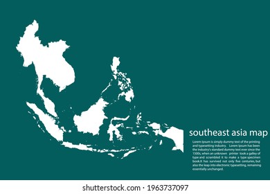 southeast asia map vector, isolated on Green  background