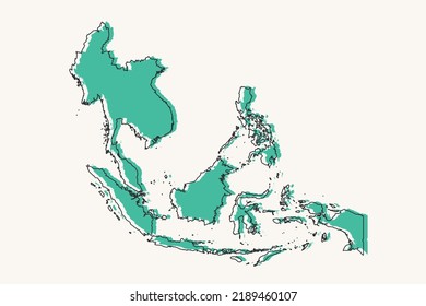 Southeast Asia Map World Map International Stock Vector Royalty Free   Southeast Asia Map World International 260nw 2189460107 