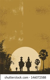 Southeast Asia rural background, vector