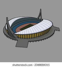 Southeast Asia Stadiums. Set for Football arenas. Soccer stadiums buildings. Kamboja. Nasional Morodok Techo Stadium