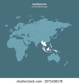 Mapa vectorial del Sudeste Asiático.
mapa mundial por región.