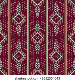 Southeast Asian Inspired Fabric With Repeating Vertical Elements