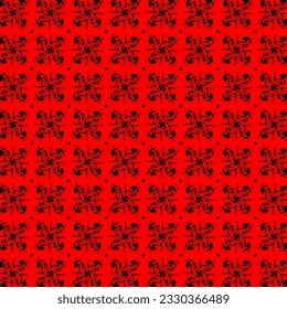 Südostasiatischer Stil und geometrische Farben in Schwarz und Rot
