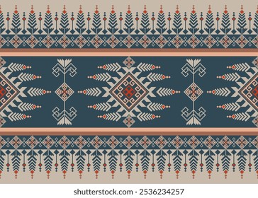 Southeast Asian tribal textile with navajo aztec motifs in green and red, showcasing geometric, ikat, and kilim rug patterns. Perfect for boho decor