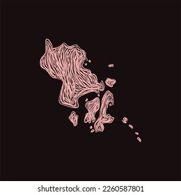 Southeast Sulawesi map artwork style design