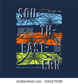 southeastern usa beach typography vector t shirt design