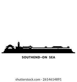 Southend on Sea Skyline Black Silhouette minimalist