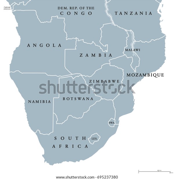 国境を持つ南アフリカの政治地図と英国の表示 アフリカ大陸の最南端の