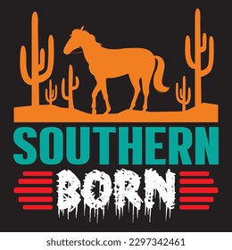 Southern Born T-shirt Design Vector File