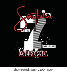 Southern california Slogan hands typography graphic design in vector illustration.