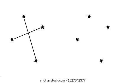 Southern Cross, Constellation Of The Southern Hemisphere Of The Sky. Space, Universe, Astronomy. Vector Illustration.