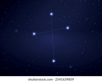 Southern Cross constellation in night sky