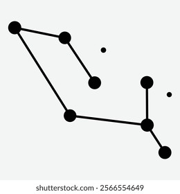 Southern Cross Constellation Vector. Elegant, minimalist, aesthetic Aquarius black constellation vector.