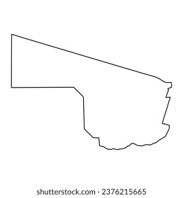 Southern district map, administrative division of Botswana.