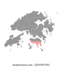 Mapa del distrito sur, división administrativa de Hong Kong. Ilustración vectorial.