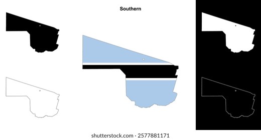 Southern district outline map set