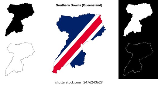 Southern Downs (Queensland) outline map set