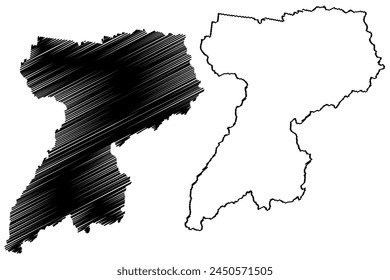 Southern Downs Region (Commonwealth of Australia, Queensland state) map vector illustration, scribble sketch Southern Downs map