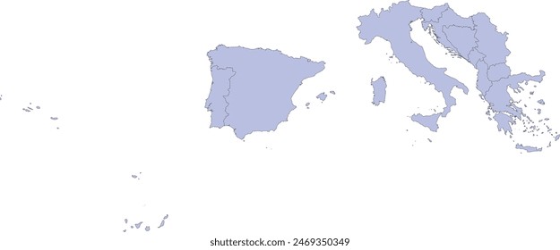 Southern Europe Map with Countries