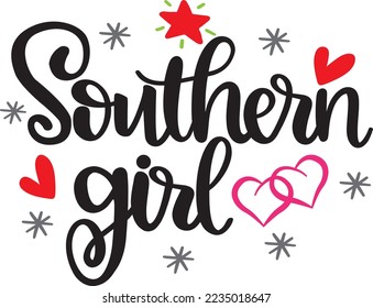 Southern Girl, Valentines Day, Heart, Love, Be Mine, Holiday, Vector Illustration File