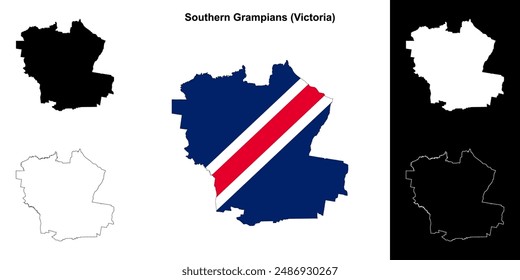 Southern Grampians (Victoria) Outline Karte Set