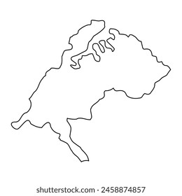 Southern Harbour District map, administrative division of Malta. Vector illustration.
