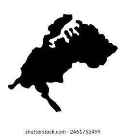 Southern Harbour District map, administrative division of Malta. Vector illustration.