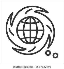 Southern Hemisphere Outline Icon Vector Illustration