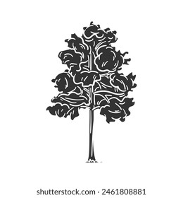 Southern Longleaf Pine Icon Silhouette Illustration. Tree Vector Graphic Pictogram Symbol Clip Art. Doodle Sketch Black Sign.