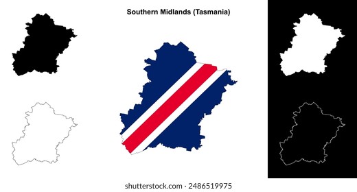Southern Midlands (Tasmania) outline map set