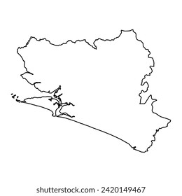 Southern Province map, administrative division of Sierra Leone. Vector illustration.