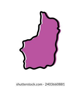 Southern Province of Rwanda vector map illustration.
