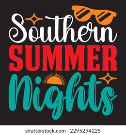 Southern Summer Nights T-shirt Design Vector File