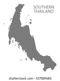 Southern Thailand Map grey