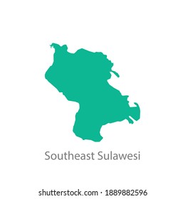 southest sulawesi province green map vector