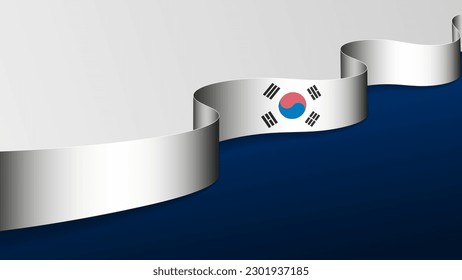 SouthKorea ribbon flag background. Element of impact for the use you want to make of it.