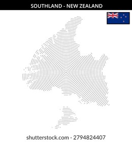 Southland map highlights its unique circular shape with