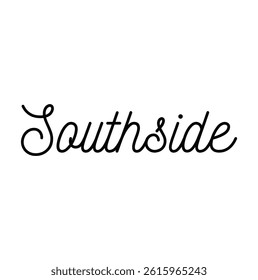 southside text for T-shirt print and other use on white background.