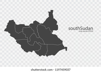southSudan map vector, isolated on transparent background