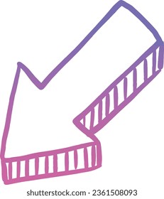 Southwest Arrow Purple Pink Gradient Line Art