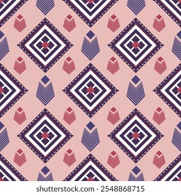 Southwest Aztec Geometric Ethnic, Native American Indian, Navajo tribal Mexican Abstract vector Seamless Pattern for decoration, clothing, fabric, textile, fashion.