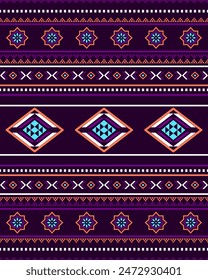 Southwest Aztec geometric Native American Mexican navajo tribal ethnic seamless pattern fabric colorful design vector for textile printing 